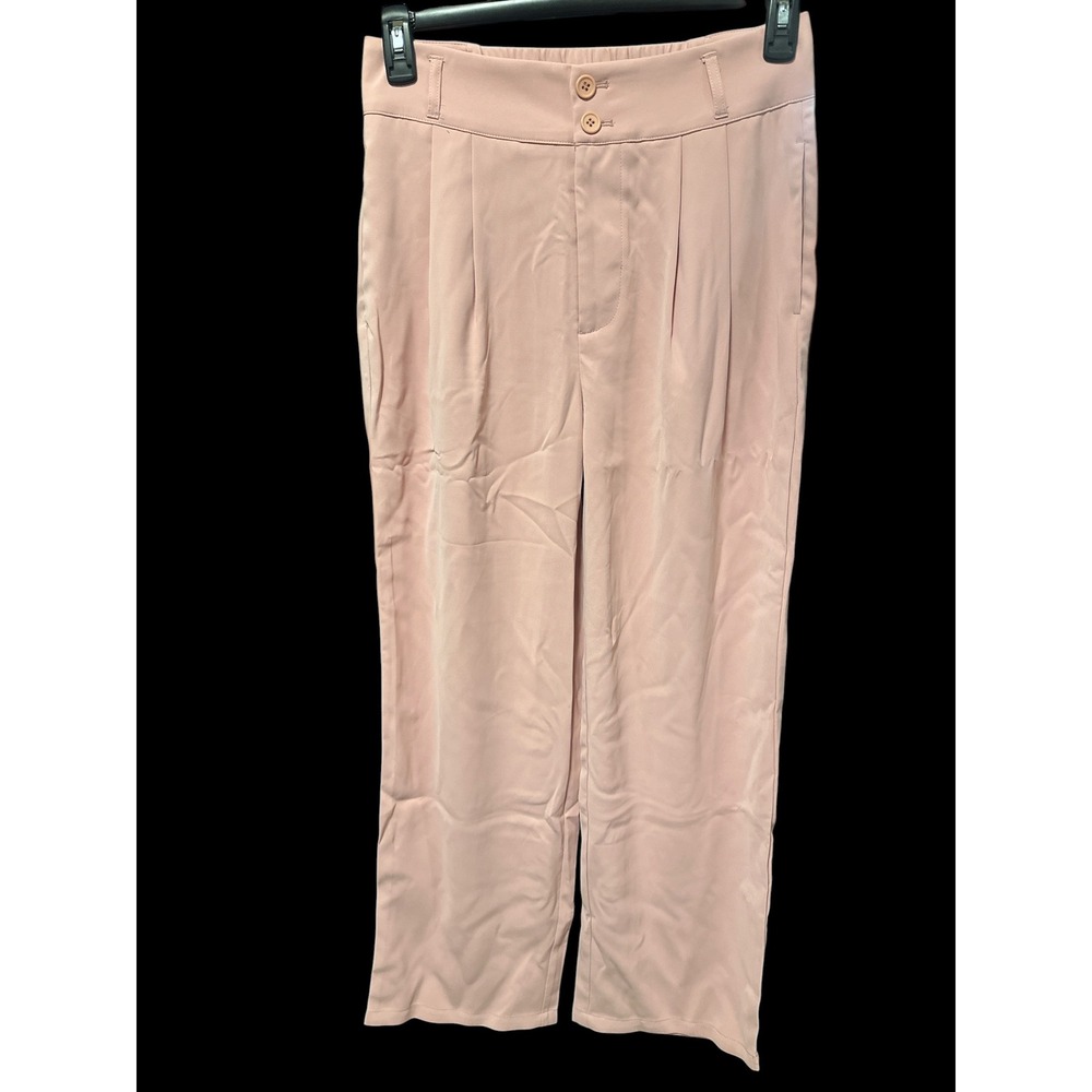 Halara Pink High Waisted Pleated Wide Leg Dress Pants Womens Size Medium Blush